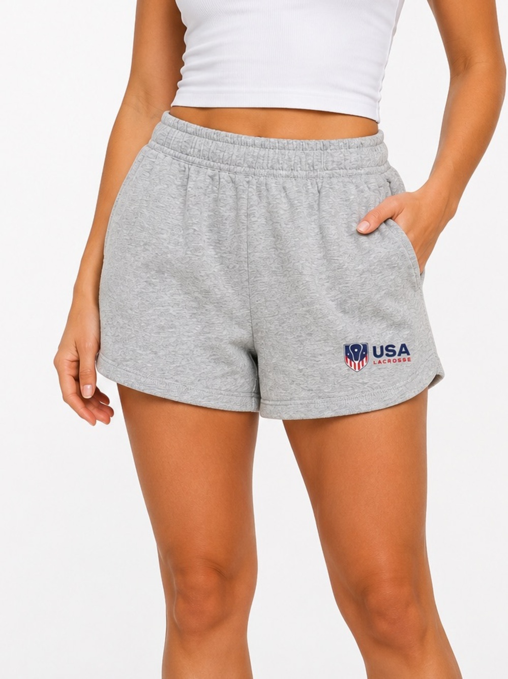 Women's USA Lacrosse Fleece Sweatshorts Size XL Gray
